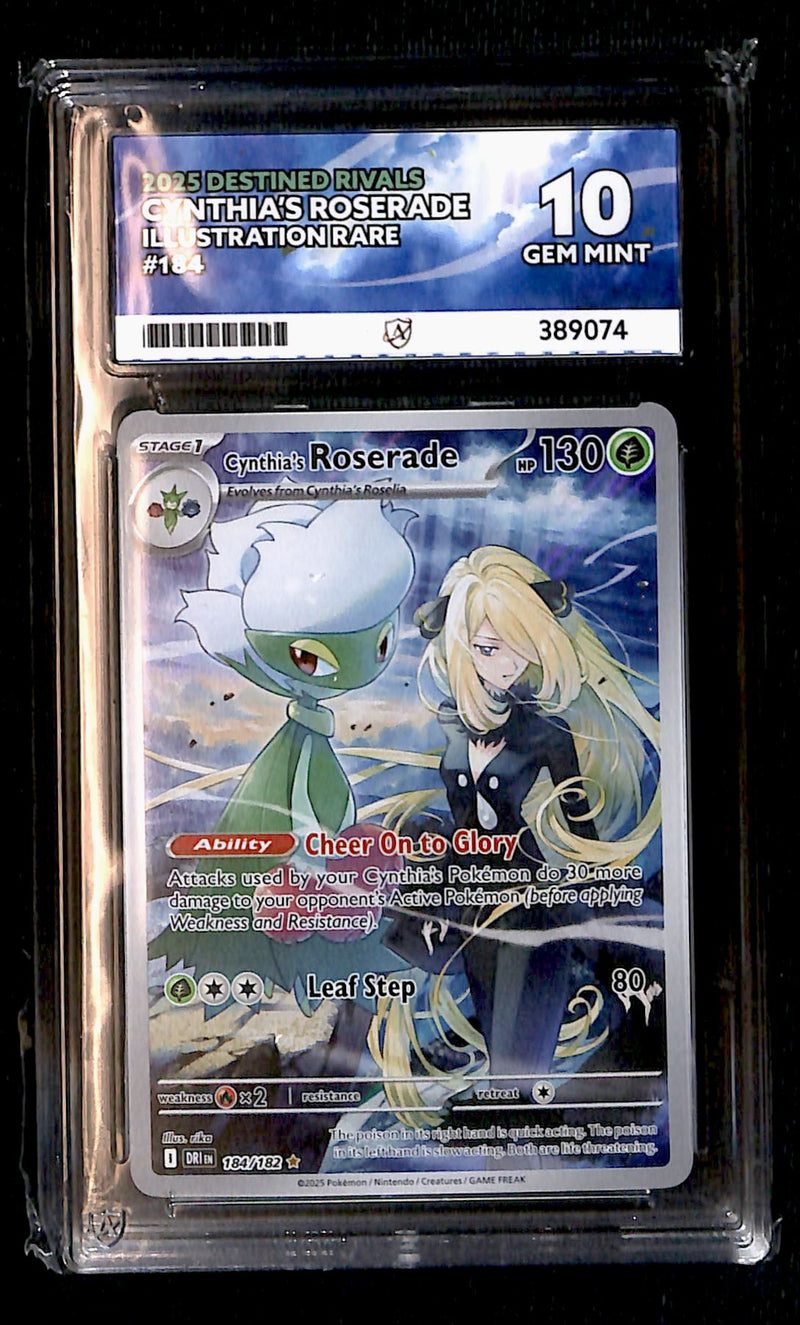 Cynthias Roserade Destined Rivals 184/182, ACE 10 Pokemon Card