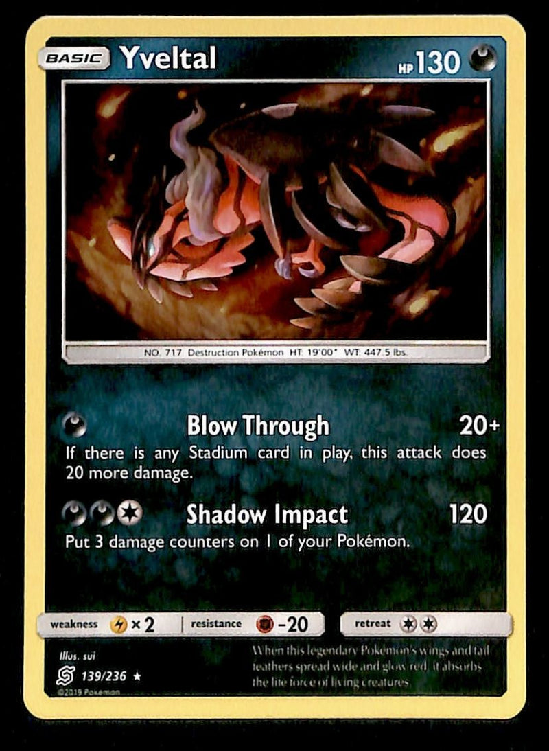 Yveltal Holo Unified Minds 139/236, NM Pokemon Card