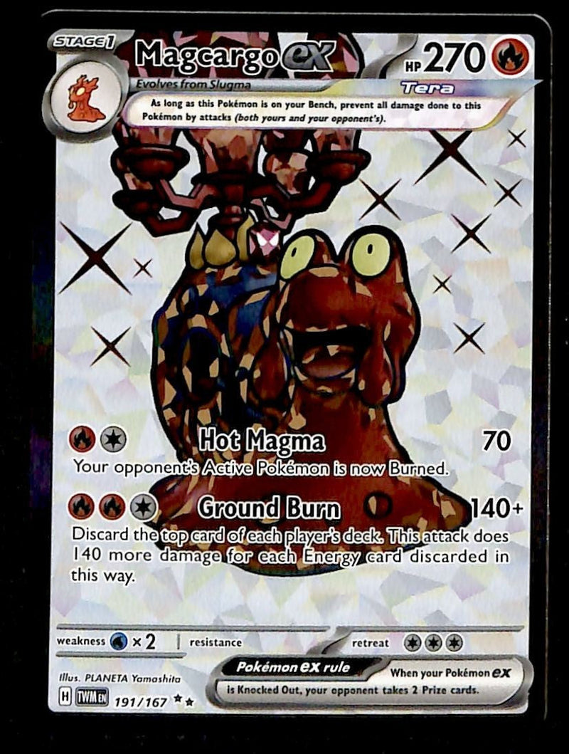 Magcargo ex Full Art Twilight Masquerade 191/167, NM Pokemon Card