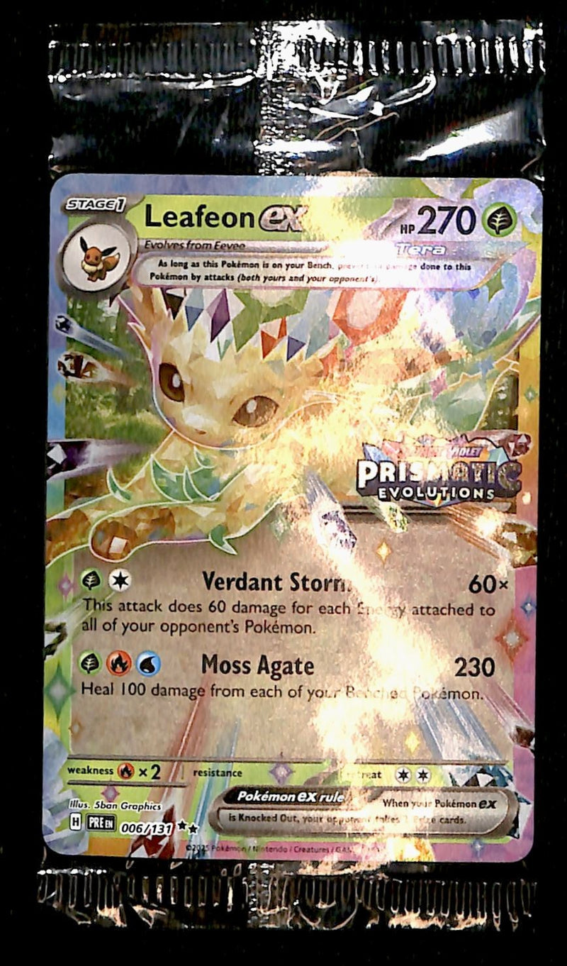 Leafeon ex Ultra Rare Prismatic Evoloutions 006/131, SEALED Pokemon Card