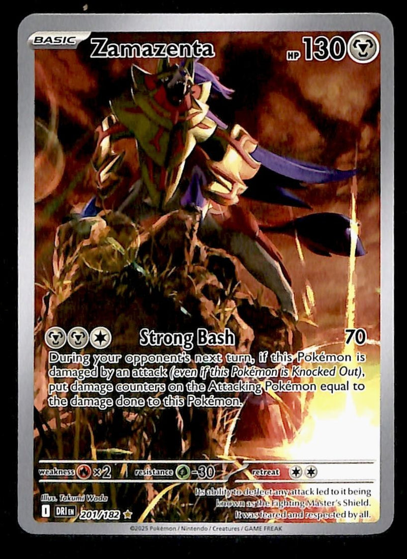 Zamazenta Illustration Rare Destined Rivals 201/182 NM Pokemon Card
