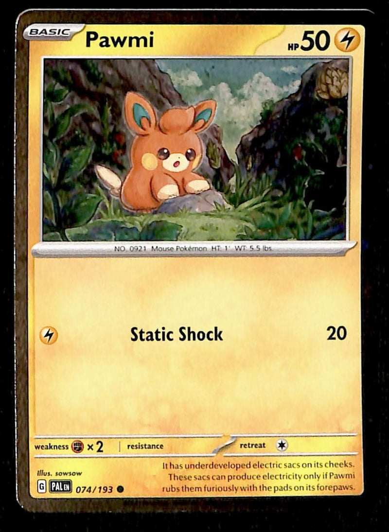 Pawmi Cosmos Holo Paldea Evolved 074/193, NM Pokemon Card