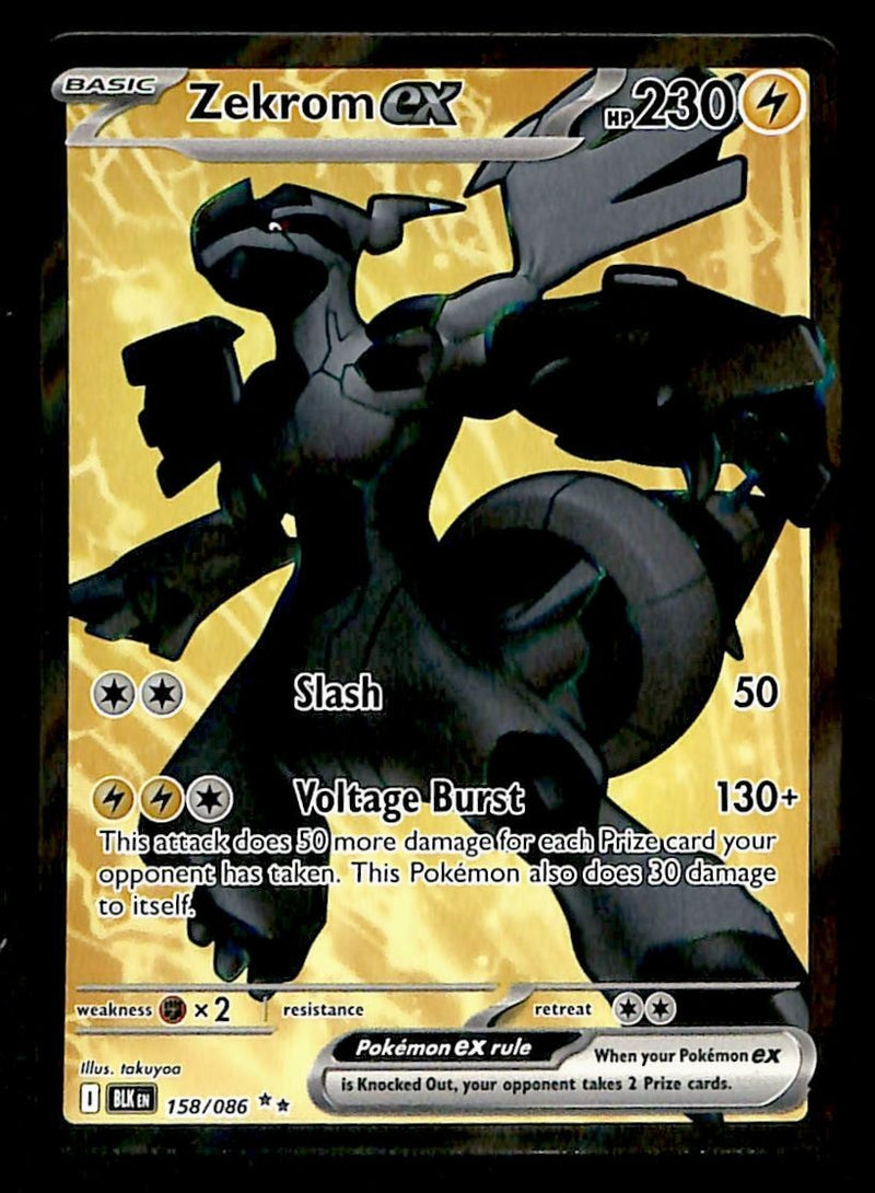 Zekrom ex Full Art Black Bolt 158/086, NM Pokemon Card