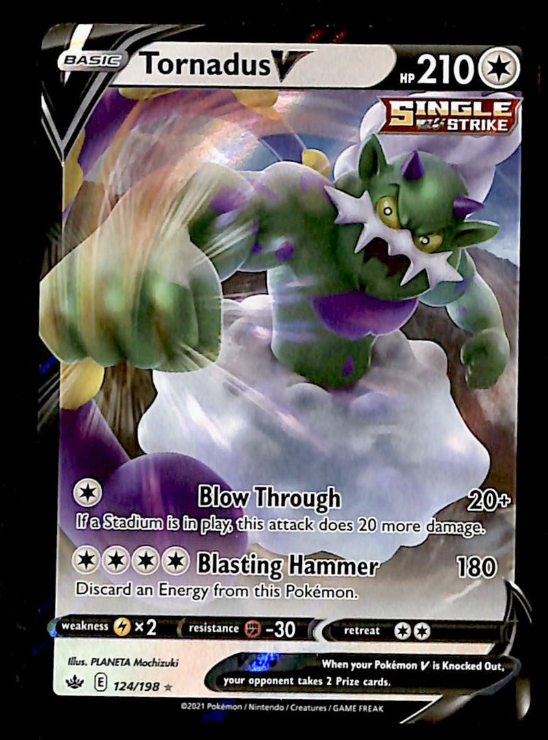 Tornadus V Ultra Rare Chilling Reign 124/198, NM Pokemon Card