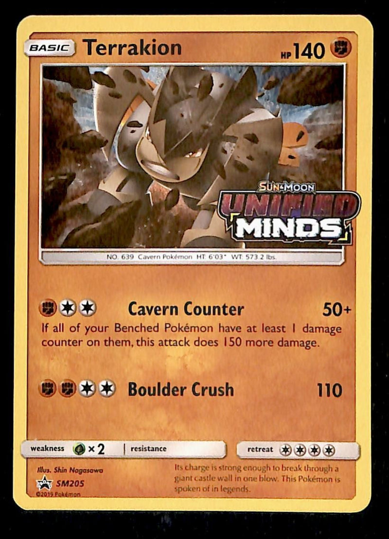 Terrakion Holo Black Star Promo SM205 NM Pokemon Card