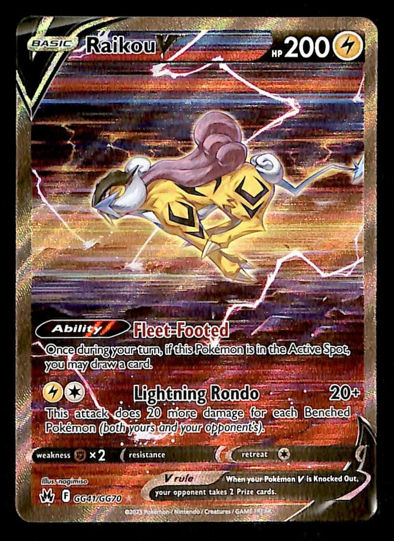 Raikou V Galarian Gallery Crown Zenith GG41/GG70, NM Pokemon Card