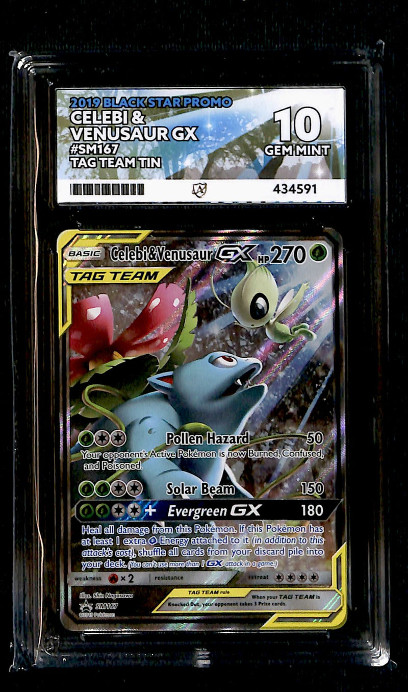 Celebi & Venusaur GX Tag Team SM167, ACE 10 Pokemon Card