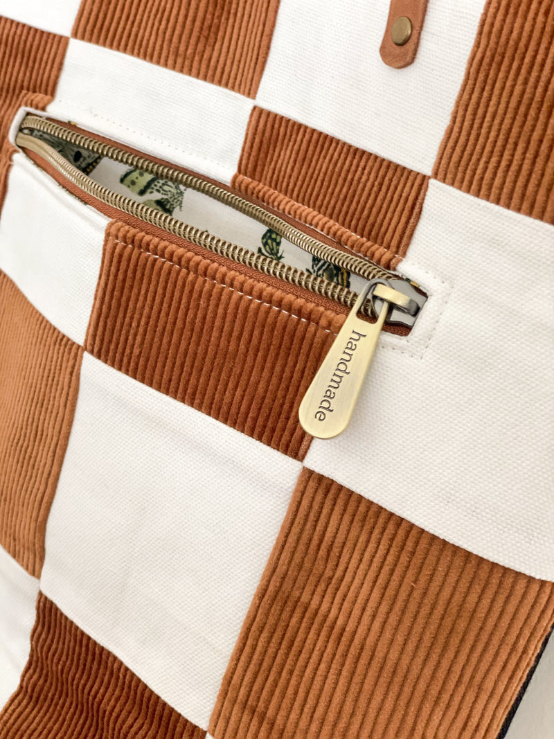 Checkered Crossbody Tote