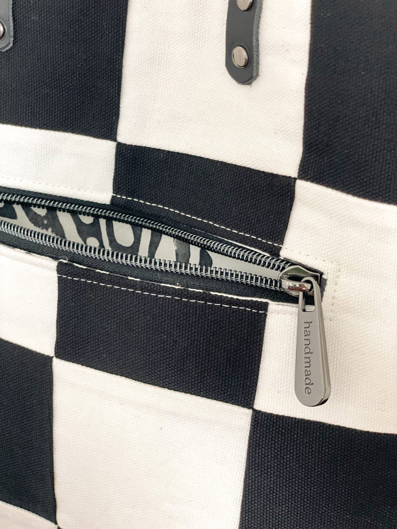 Checkered Crossbody Tote