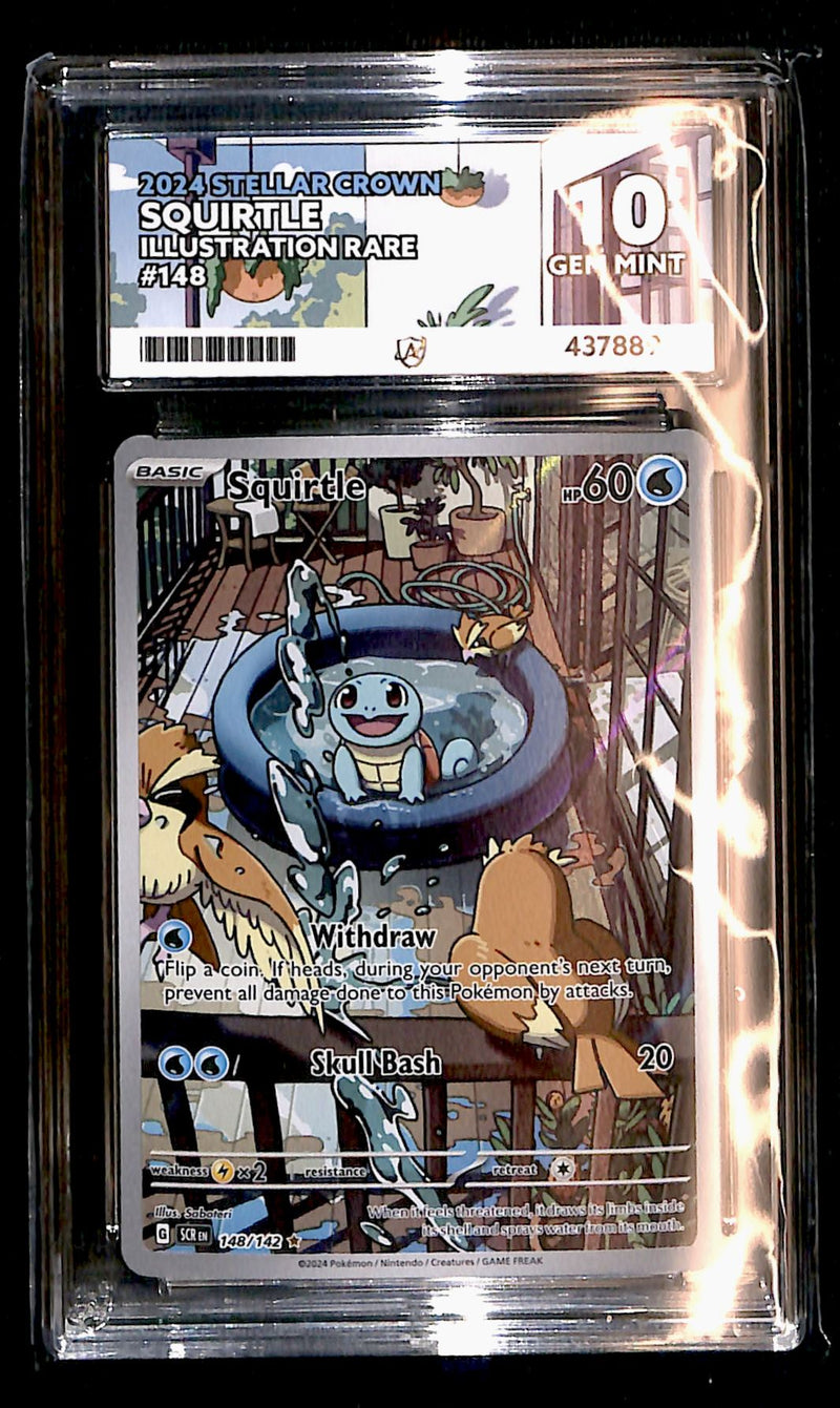 Squirtle Illustration Rare Stellar Crown 148/142, ACE 10 Pokemon Card