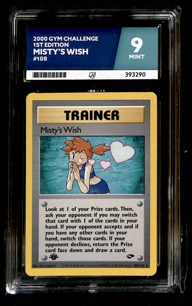 Misty's Wish 1st Edition Gym Challenge 108/132, ACE 9 Pokemon Card