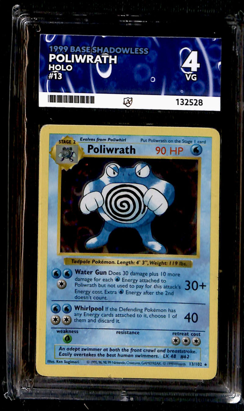 Poliwrath Holo Shadowless 13/102, ACE 4 Pokemon Card