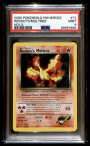 Rockets Moltres Holo Gym Heroes 12/132, PSA 9 Pokemon Card