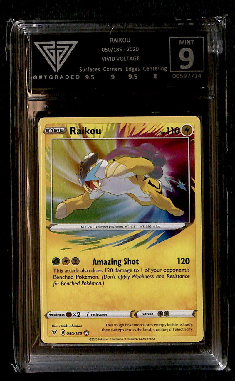 Raikou Amazing Rare Vivid Voltage 050/185, Get Grade 9 Pokemon Card