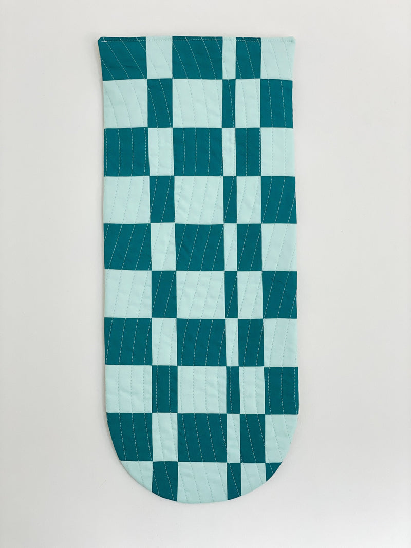 Check Wall Quilt Teal 1